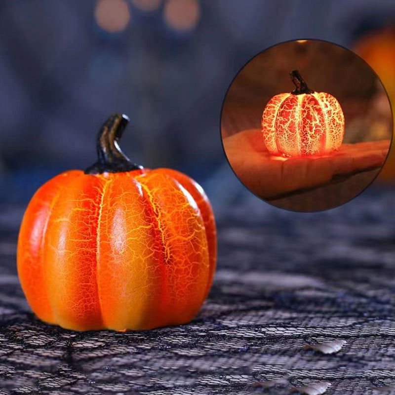 New Halloween Pumpkin Lantern Simulation Pumpkin LED Candle Lamp Resin Luminous Pumpkin - DigiVirt