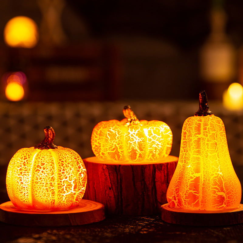 New Halloween Pumpkin Lantern Simulation Pumpkin LED Candle Lamp Resin Luminous Pumpkin - DigiVirt