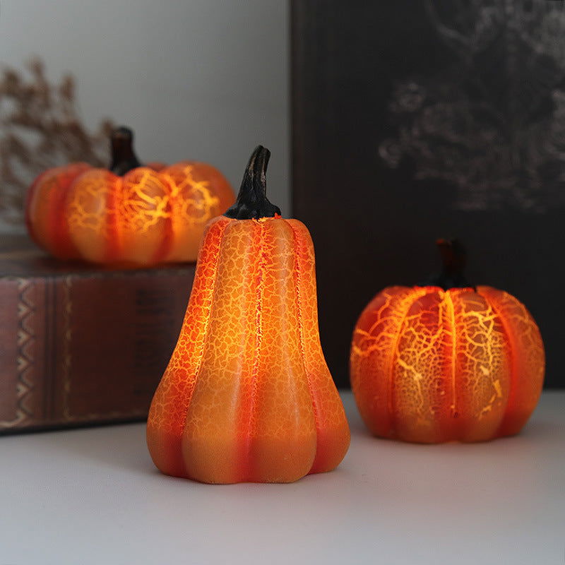 New Halloween Pumpkin Lantern Simulation Pumpkin LED Candle Lamp Resin Luminous Pumpkin - DigiVirt