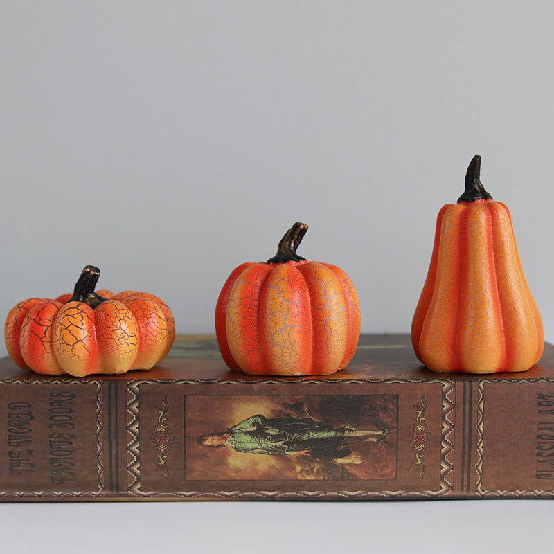 New Halloween Pumpkin Lantern Simulation Pumpkin LED Candle Lamp Resin Luminous Pumpkin - DigiVirt
