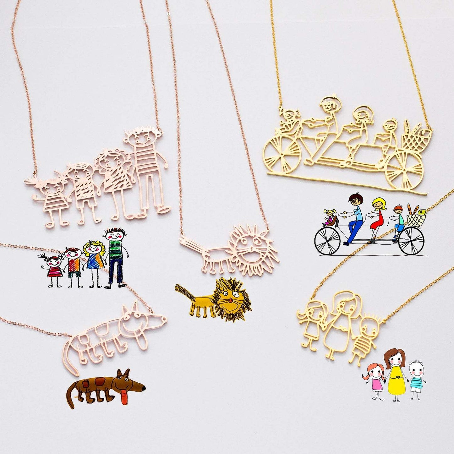 Children's Painting Graffiti Necklace DIY Personalized Cartoon Animation Clavicle Chain All-match Christmas Gift