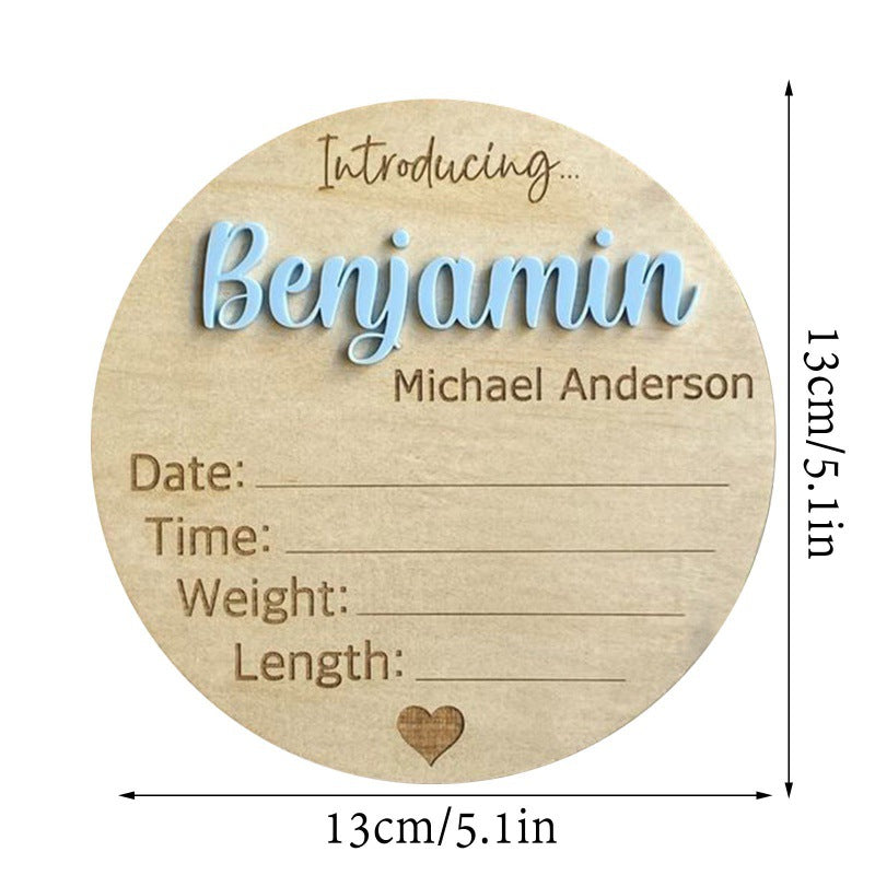 Custom Wooden Keepsake Newborn Name Birth Props Decorative Sign Personalized Door Hanging Sign Wooden Hanging Pendulum