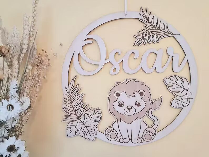 Personalized Name Wall Decoration Wooden Baby Room Decoration/deer Wood Decoration/birth Gift Logo Custom
