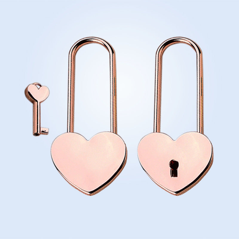 Personalized Carved Fingerprint Hand Writing Couple Heart-shaped Lock Diy Wedding Gift Accessories