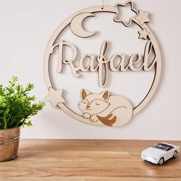 Personalized Name Wall Decoration Wooden Baby Room Decoration/deer Wood Decoration/birth Gift Logo Custom