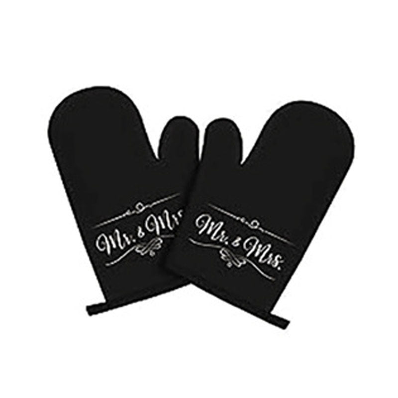 MR MRS Couple Couple Microwave Oven Heat Insulation Gloves Apron