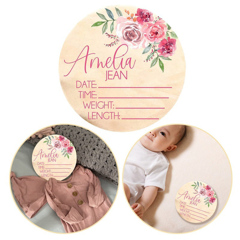 Custom Wooden Keepsake Newborn Name Birth Props Decorative Sign Personalized Door Hanging Sign Wooden Hanging Pendulum