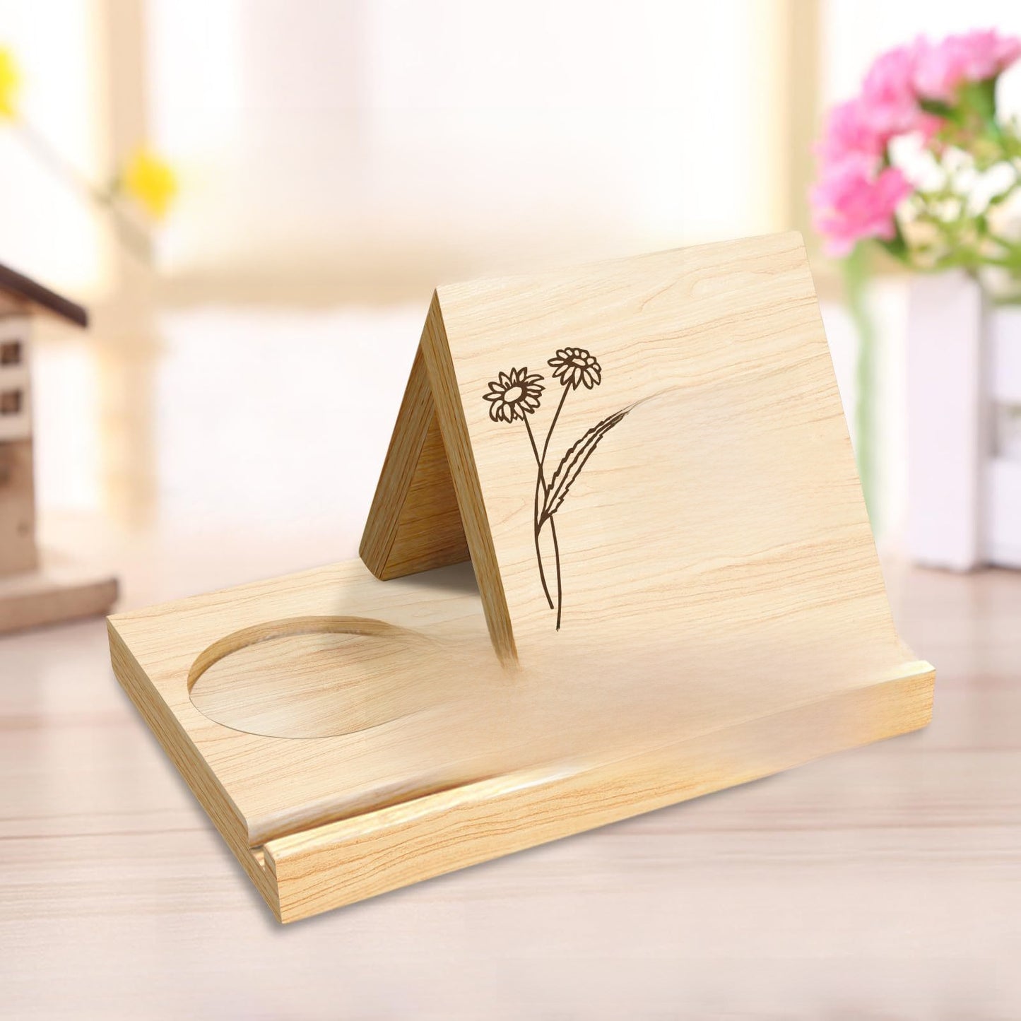 Personalized Solid Oak Triangle Bookshelf Bookshelf Christmas Birthday Gift For Book Lovers