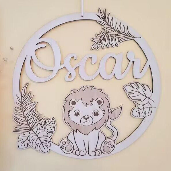 Personalized Name Wall Decoration Wooden Baby Room Decoration/deer Wood Decoration/birth Gift Logo Custom