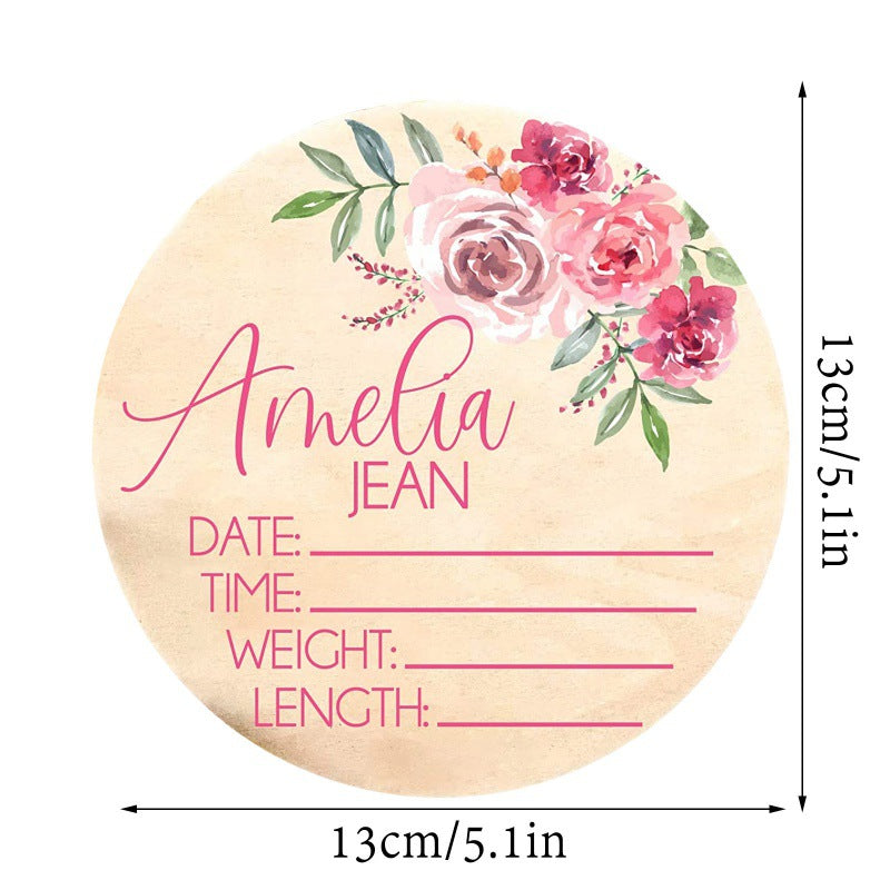 Custom Wooden Keepsake Newborn Name Birth Props Decorative Sign Personalized Door Hanging Sign Wooden Hanging Pendulum