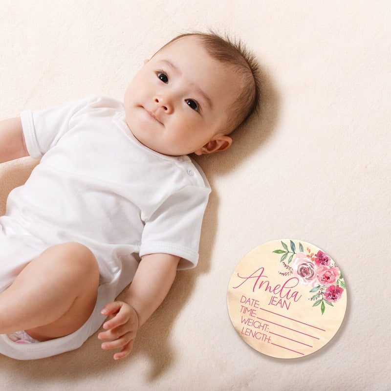 Custom Wooden Keepsake Newborn Name Birth Props Decorative Sign Personalized Door Hanging Sign Wooden Hanging Pendulum