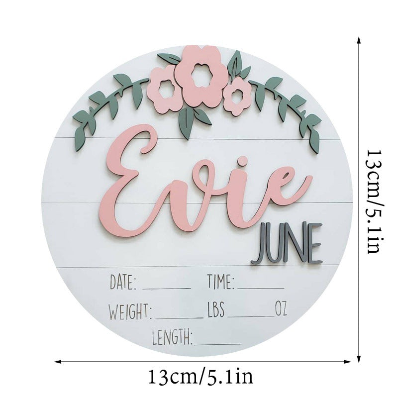 Custom Wooden Keepsake Newborn Name Birth Props Decorative Sign Personalized Door Hanging Sign Wooden Hanging Pendulum
