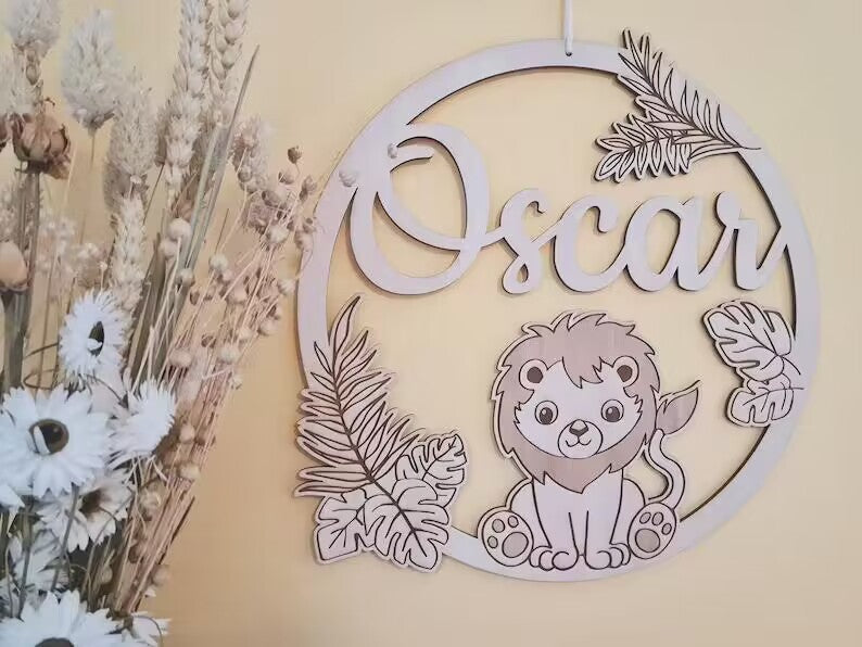 Personalized Name Wall Decoration Wooden Baby Room Decoration/deer Wood Decoration/birth Gift Logo Custom