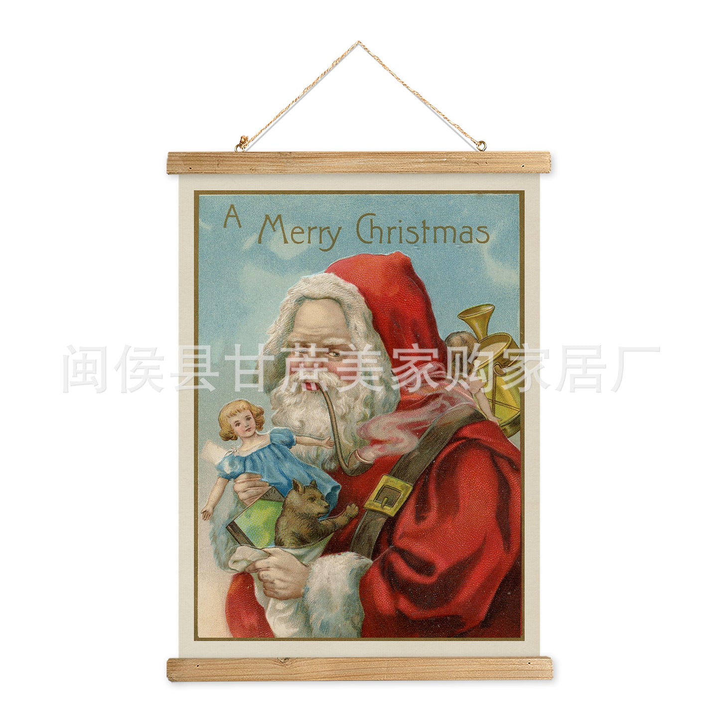 Vintage Carols Christmas Scroll Painting Living Room Bedroom Scroll Hanging Painting Wholesale Export Amazon Sales