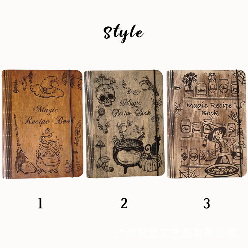 Personalized Customized Wooden Recipe Book Binder Notebook Mother's Day Gift UV Print Pattern