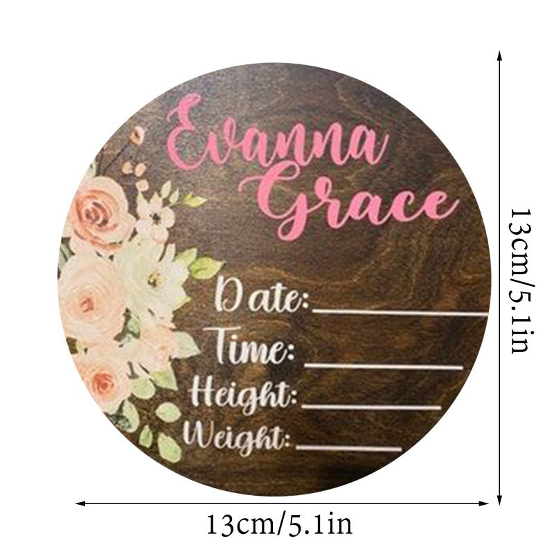 Custom Wooden Keepsake Newborn Name Birth Props Decorative Sign Personalized Door Hanging Sign Wooden Hanging Pendulum