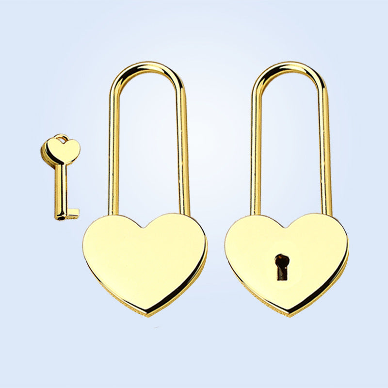 Personalized Carved Fingerprint Hand Writing Couple Heart-shaped Lock Diy Wedding Gift Accessories
