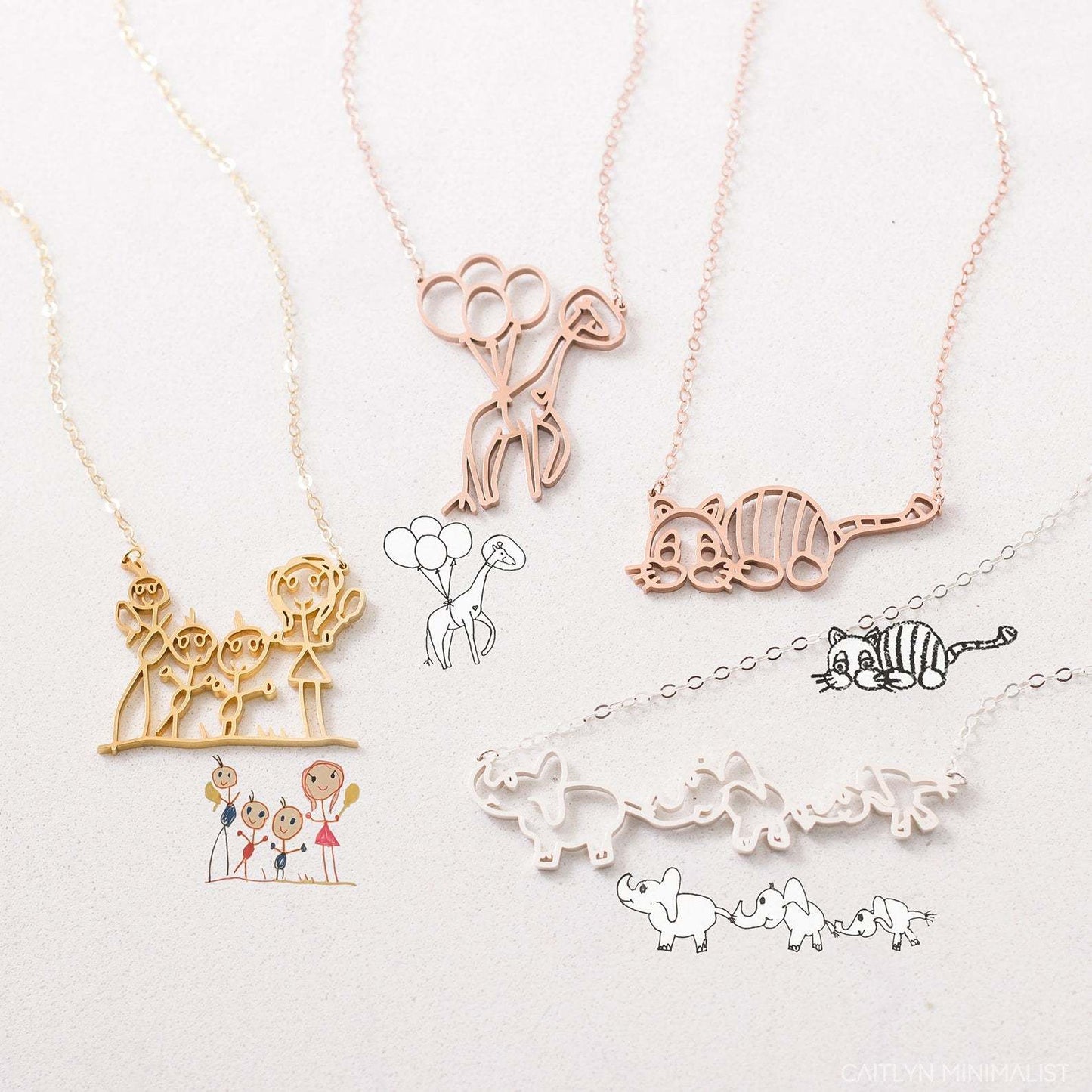 Children's Painting Graffiti Necklace DIY Personalized Cartoon Animation Clavicle Chain All-match Christmas Gift