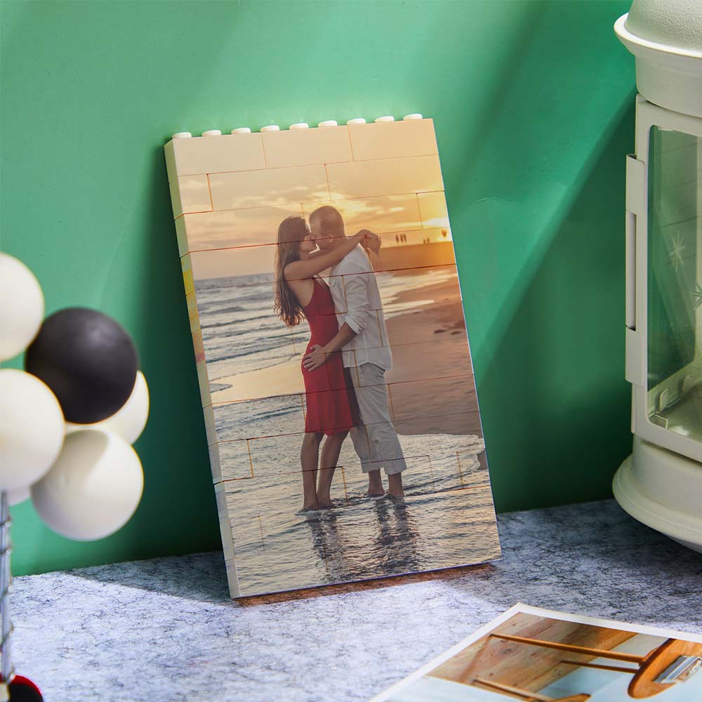 Personalised Building Brick Rectangle Scannable Code Photo Block - DigiVirt