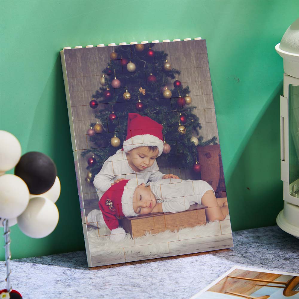 Personalised Building Brick Rectangle Scannable Code Photo Block - DigiVirt