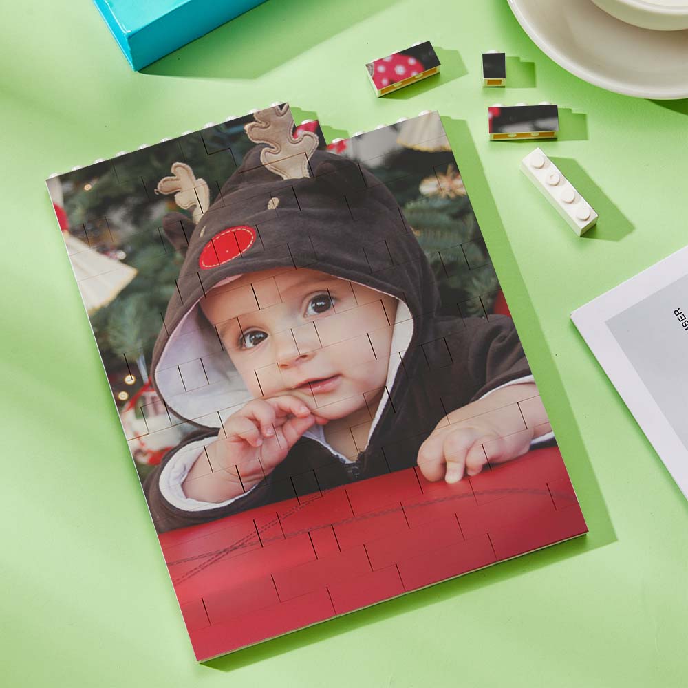 Personalised Building Brick Rectangle Scannable Code Photo Block - DigiVirt