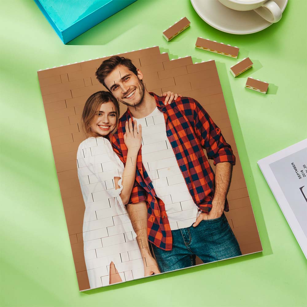 Personalised Building Brick Rectangle Scannable Code Photo Block - DigiVirt
