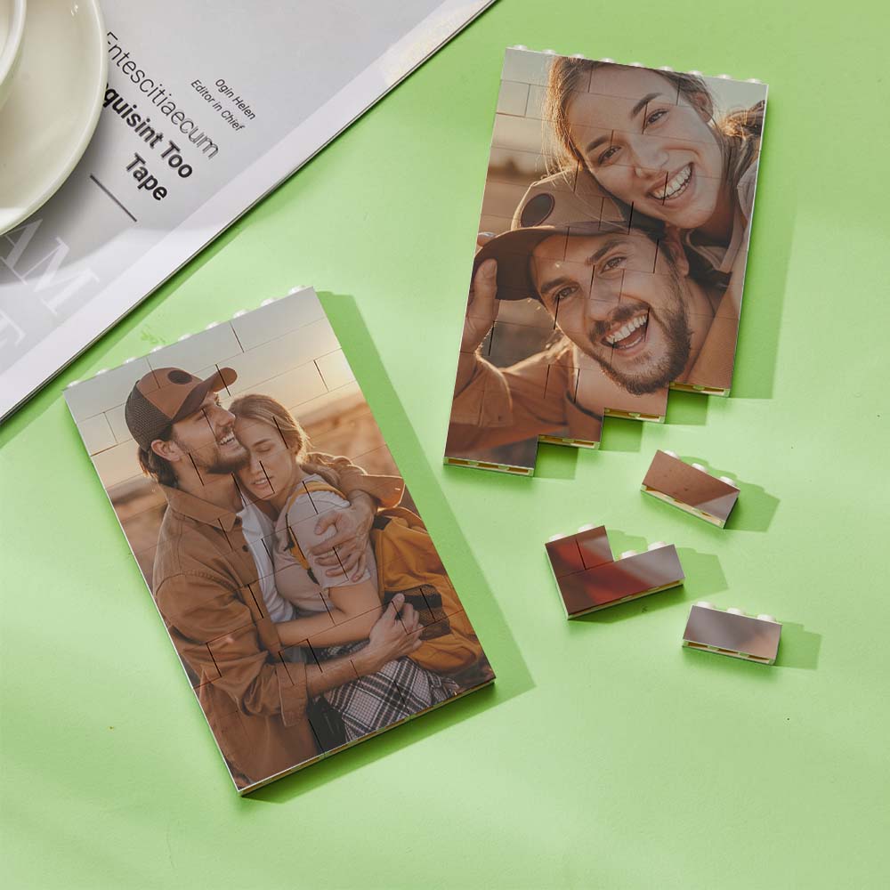 Personalised Building Brick Rectangle Scannable Code Photo Block - DigiVirt