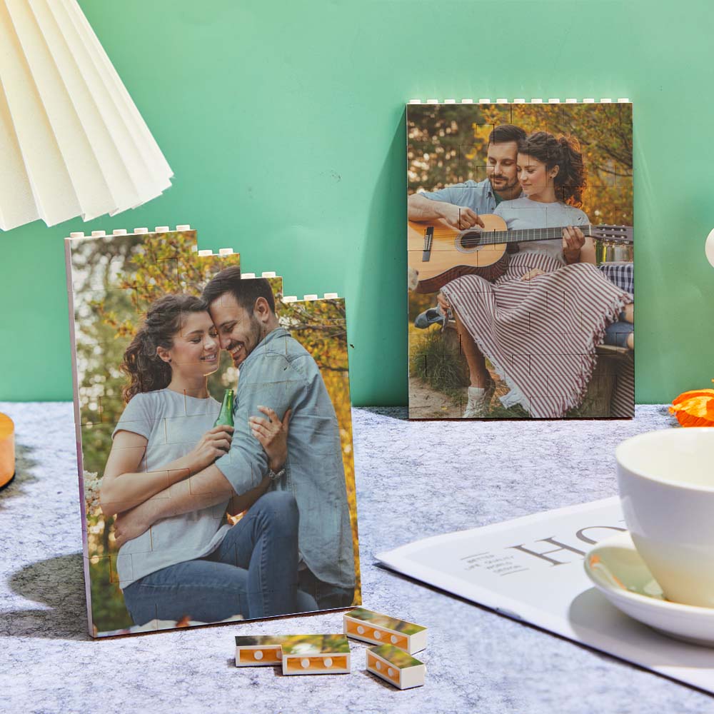 Personalised Building Brick Rectangle Scannable Code Photo Block - DigiVirt