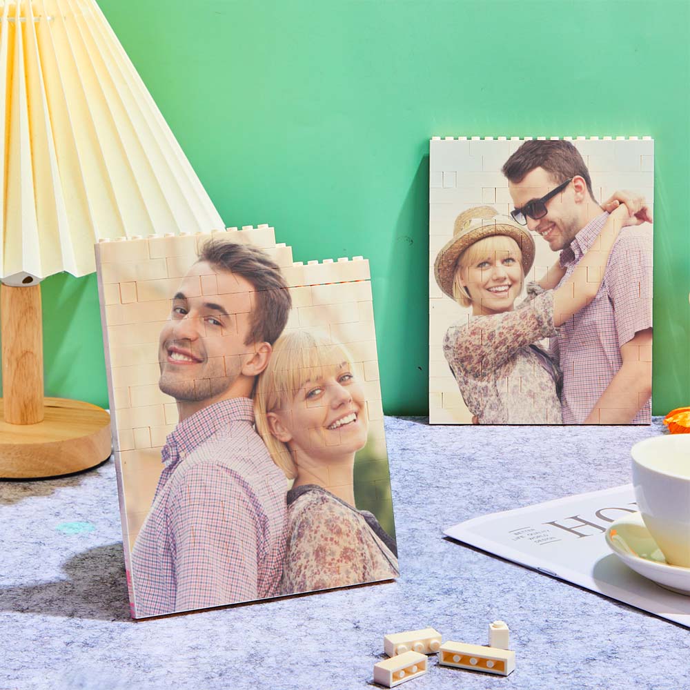 Personalised Building Brick Rectangle Scannable Code Photo Block - DigiVirt