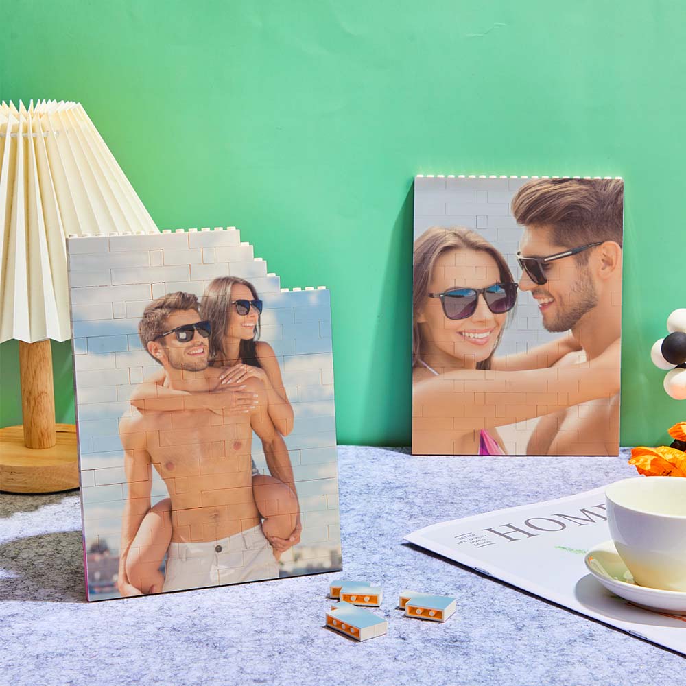 Personalised Building Brick Rectangle Scannable Code Photo Block - DigiVirt