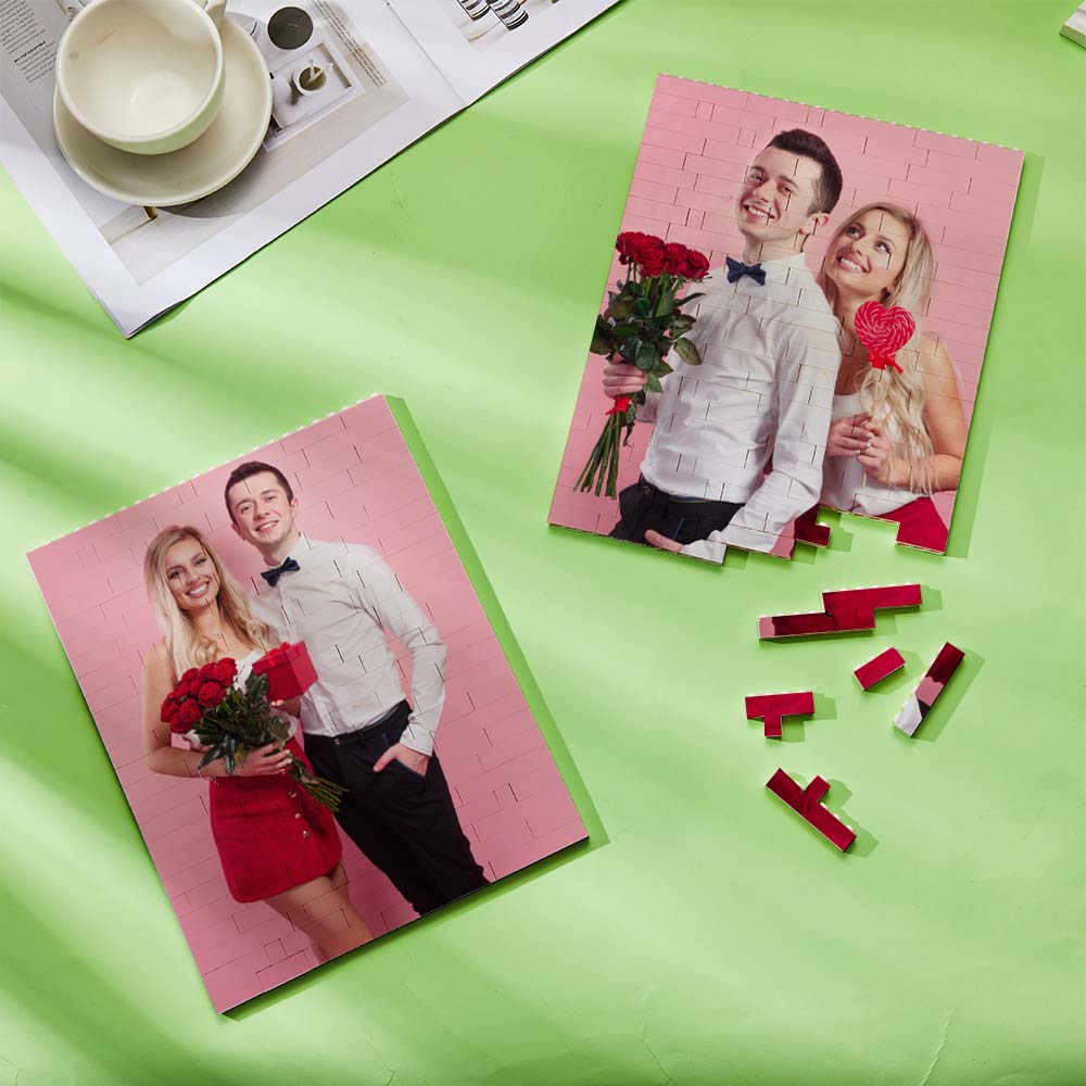 Personalised Building Brick Rectangle Scannable Code Photo Block - DigiVirt