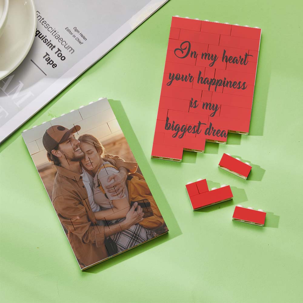 Personalised Building Brick Rectangle Scannable Code Photo Block - DigiVirt