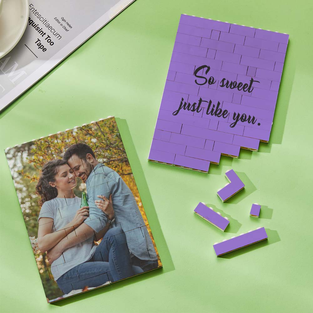 Personalised Building Brick Rectangle Scannable Code Photo Block - DigiVirt