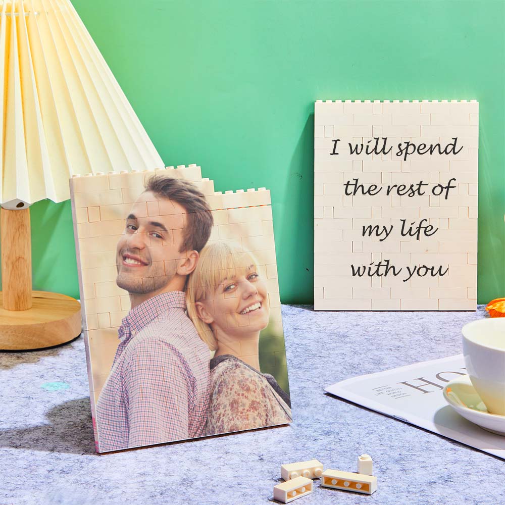 Personalised Building Brick Rectangle Scannable Code Photo Block - DigiVirt