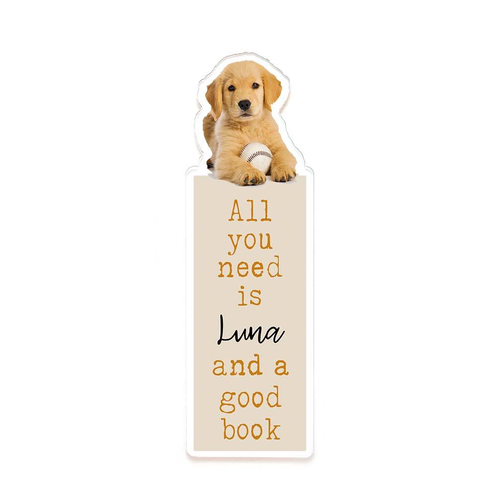 Personalized Acrylic Bookmark with Pet Photo Name Gift for Cat Dog Owner Book Lovers - DigiVirt
