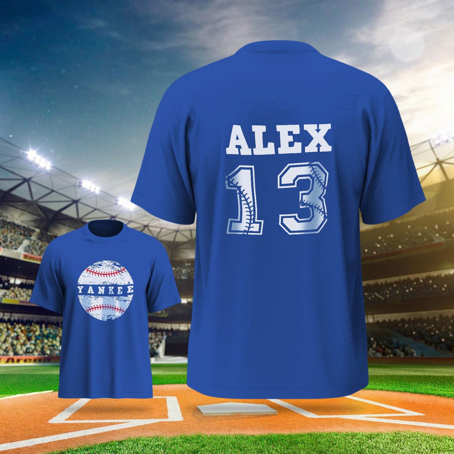 Personalized Baseball Name & Number Sports T-Shirt Back to School Gifts - DigiVirt