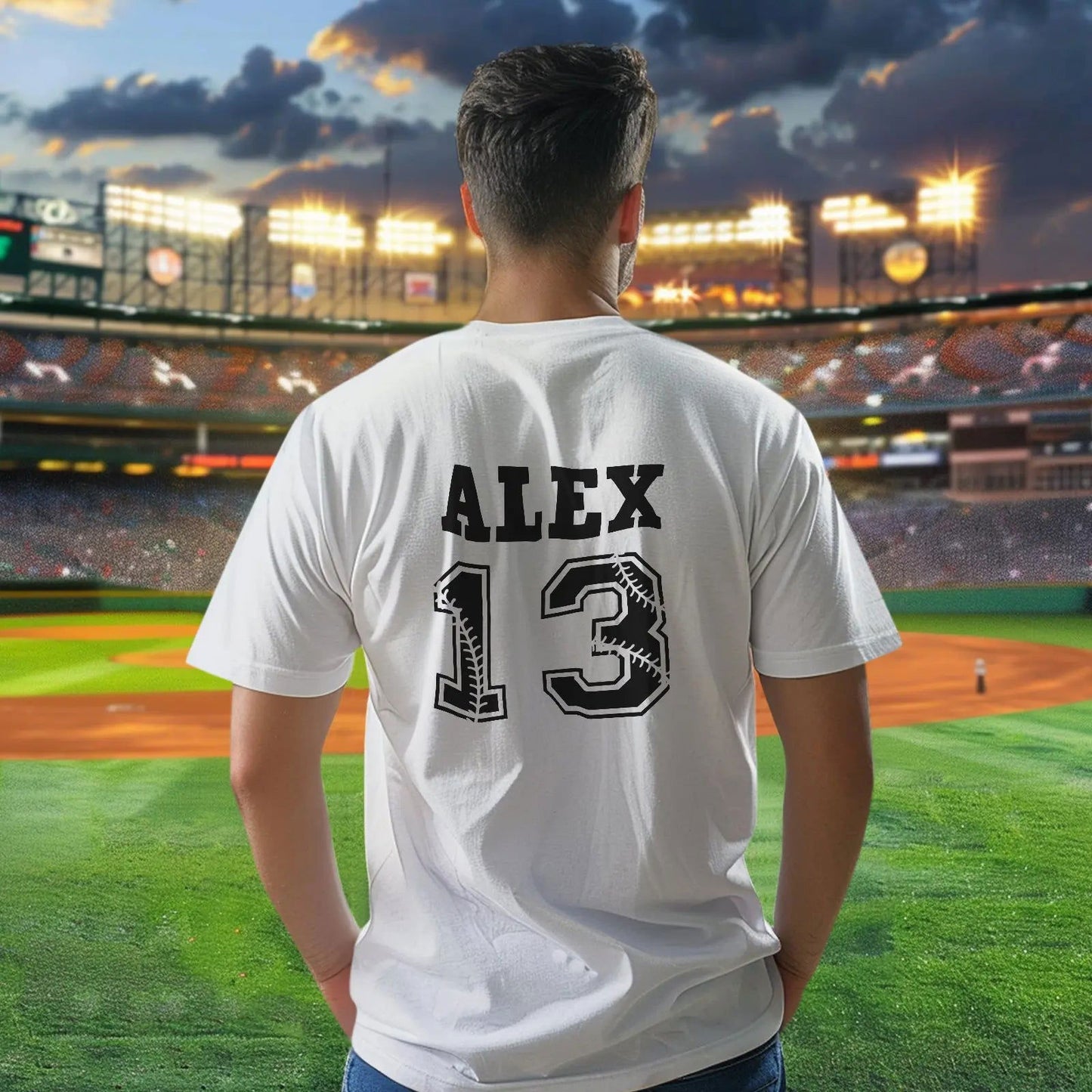 Personalized Baseball Name & Number Sports T-Shirt Back to School Gifts - DigiVirt