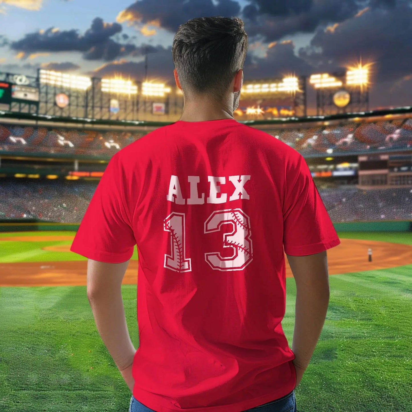 Personalized Baseball Name & Number Sports T-Shirt Back to School Gifts - DigiVirt