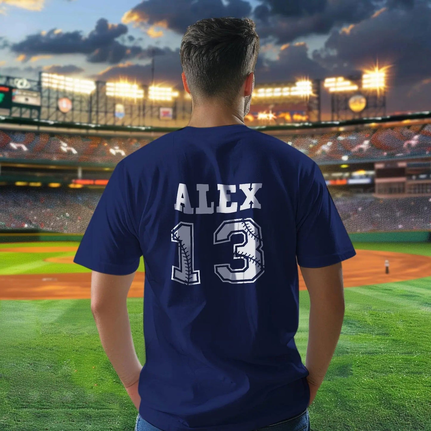 Personalized Baseball Name & Number Sports T-Shirt Back to School Gifts - DigiVirt