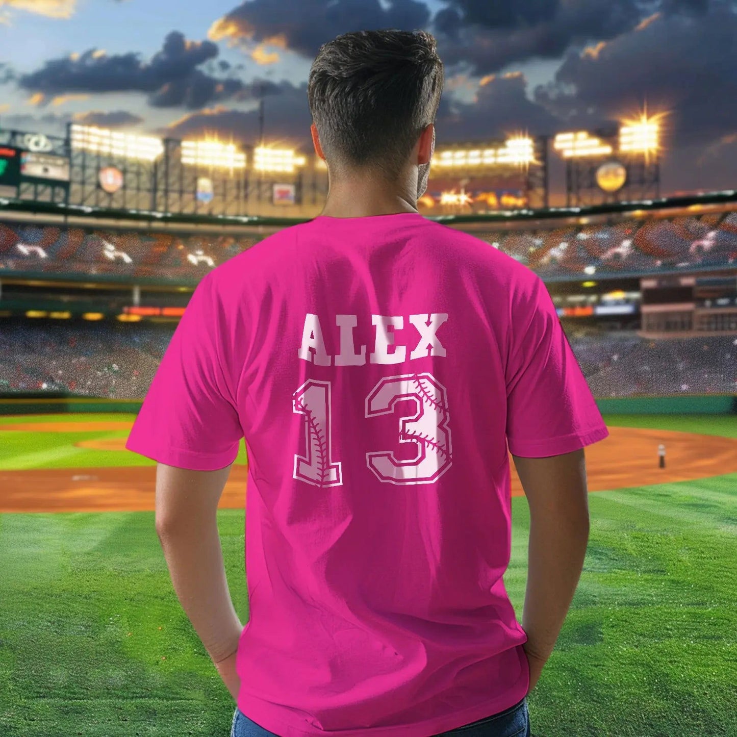 Personalized Baseball Name & Number Sports T-Shirt Back to School Gifts - DigiVirt