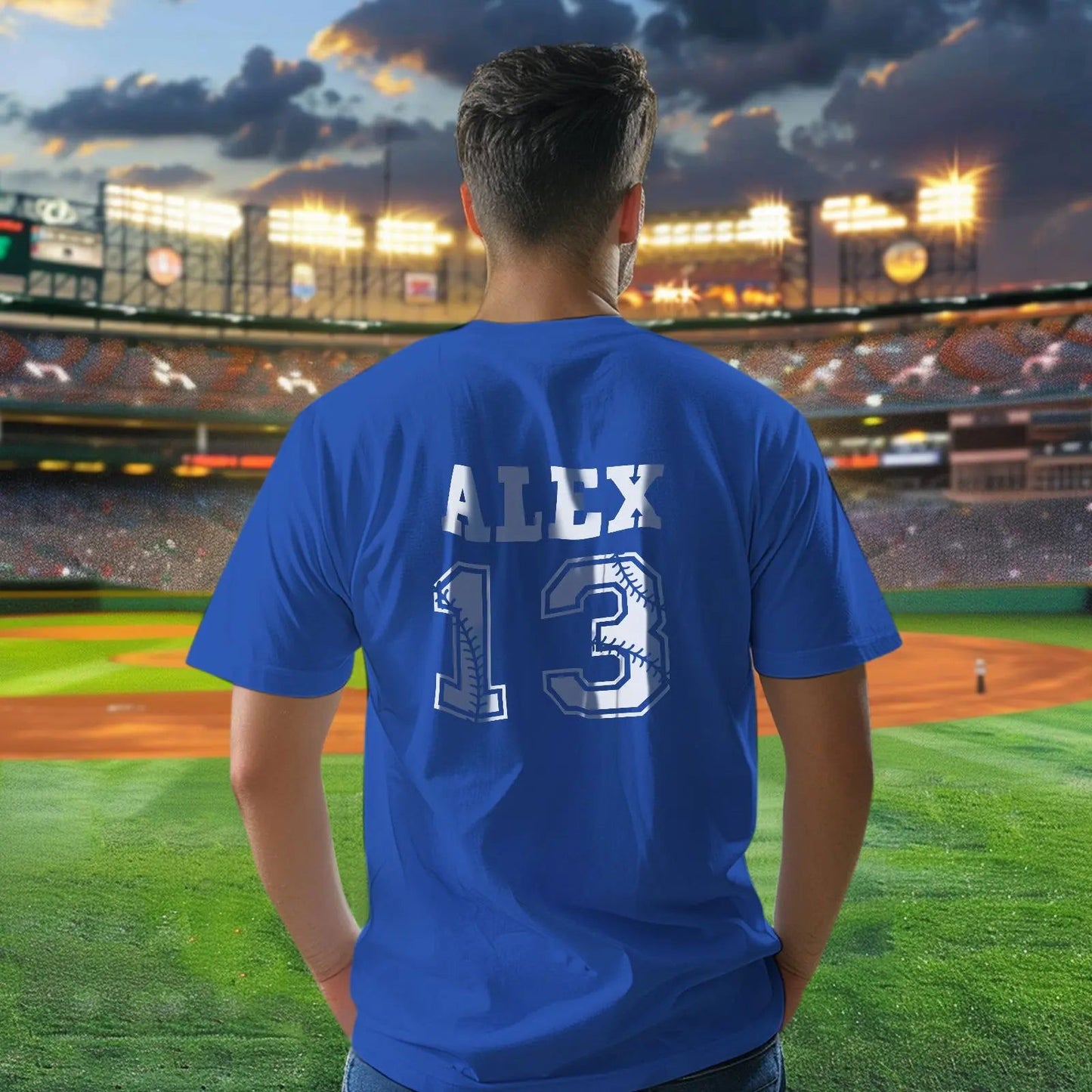 Personalized Baseball Name & Number Sports T-Shirt Back to School Gifts - DigiVirt