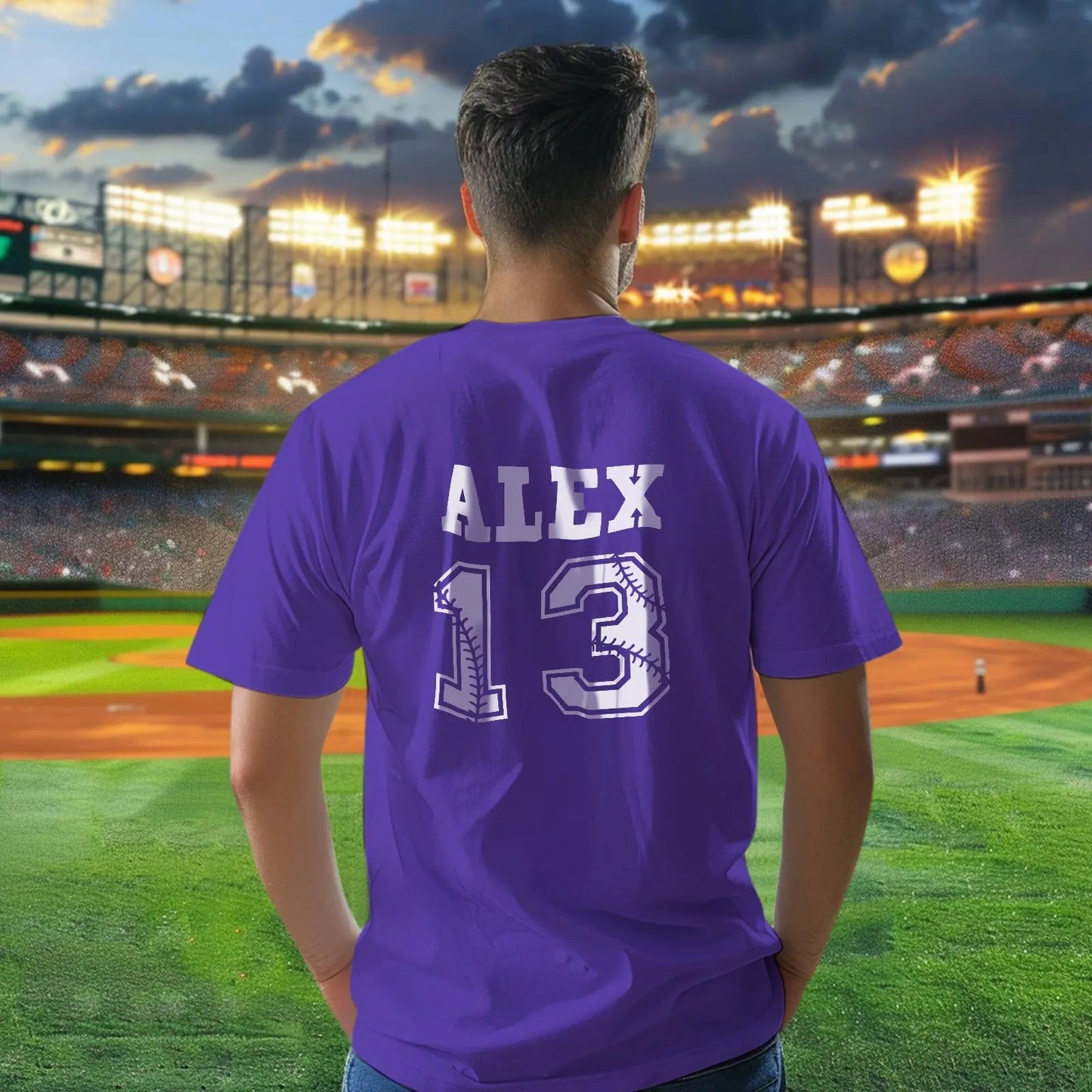Personalized Baseball Name & Number Sports T-Shirt Back to School Gifts - DigiVirt
