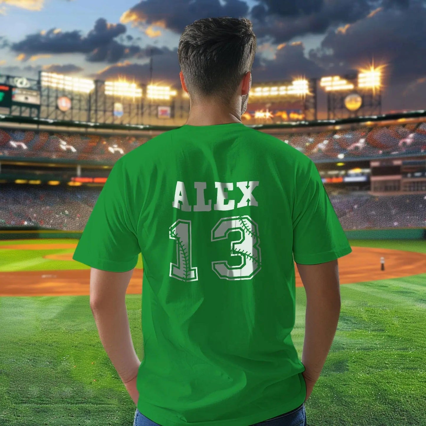 Personalized Baseball Name & Number Sports T-Shirt Back to School Gifts - DigiVirt