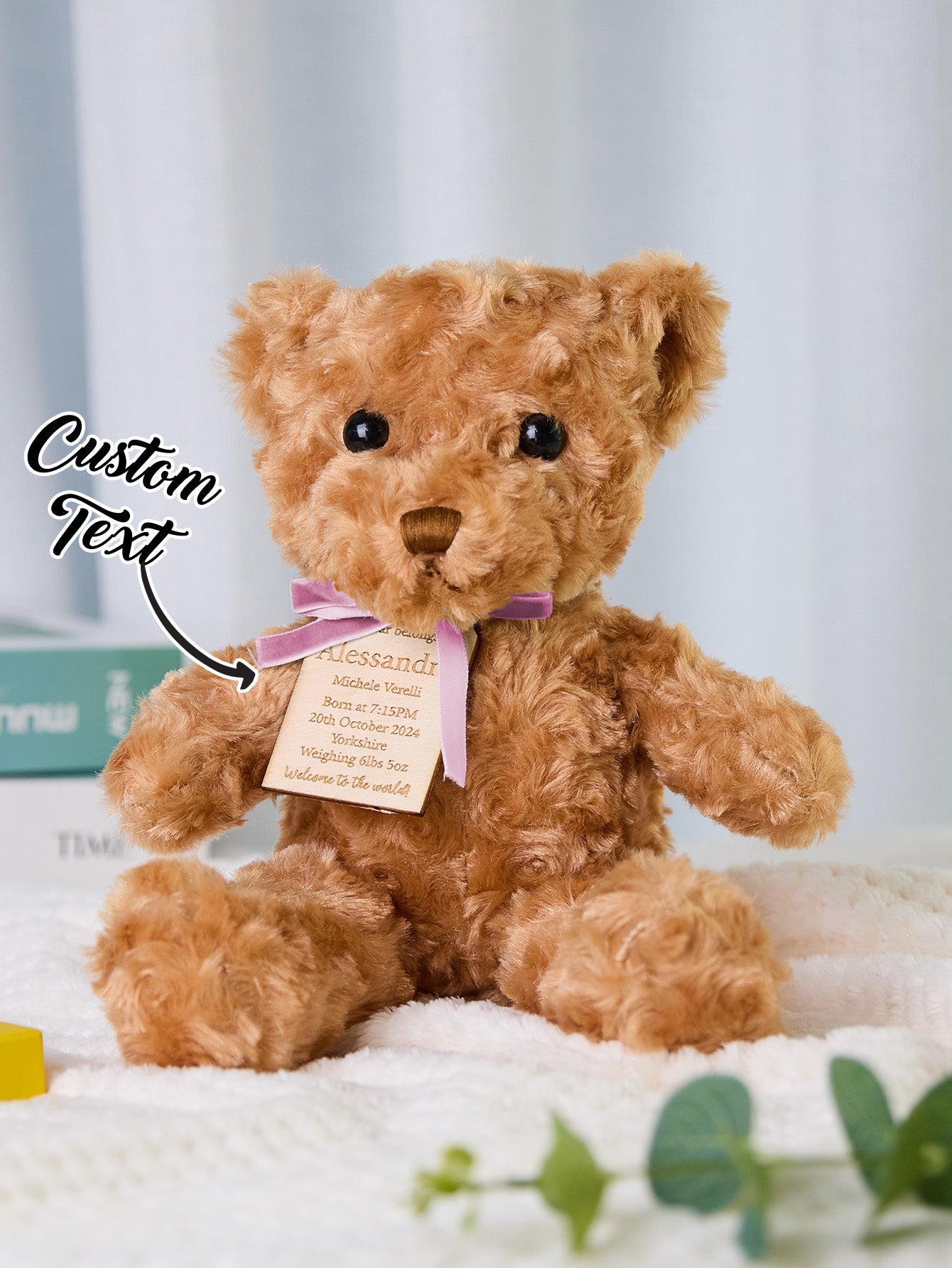 Personalized Bear Plush Birth Stats Stuffed Animal Birth Announcement Gifts - DigiVirt