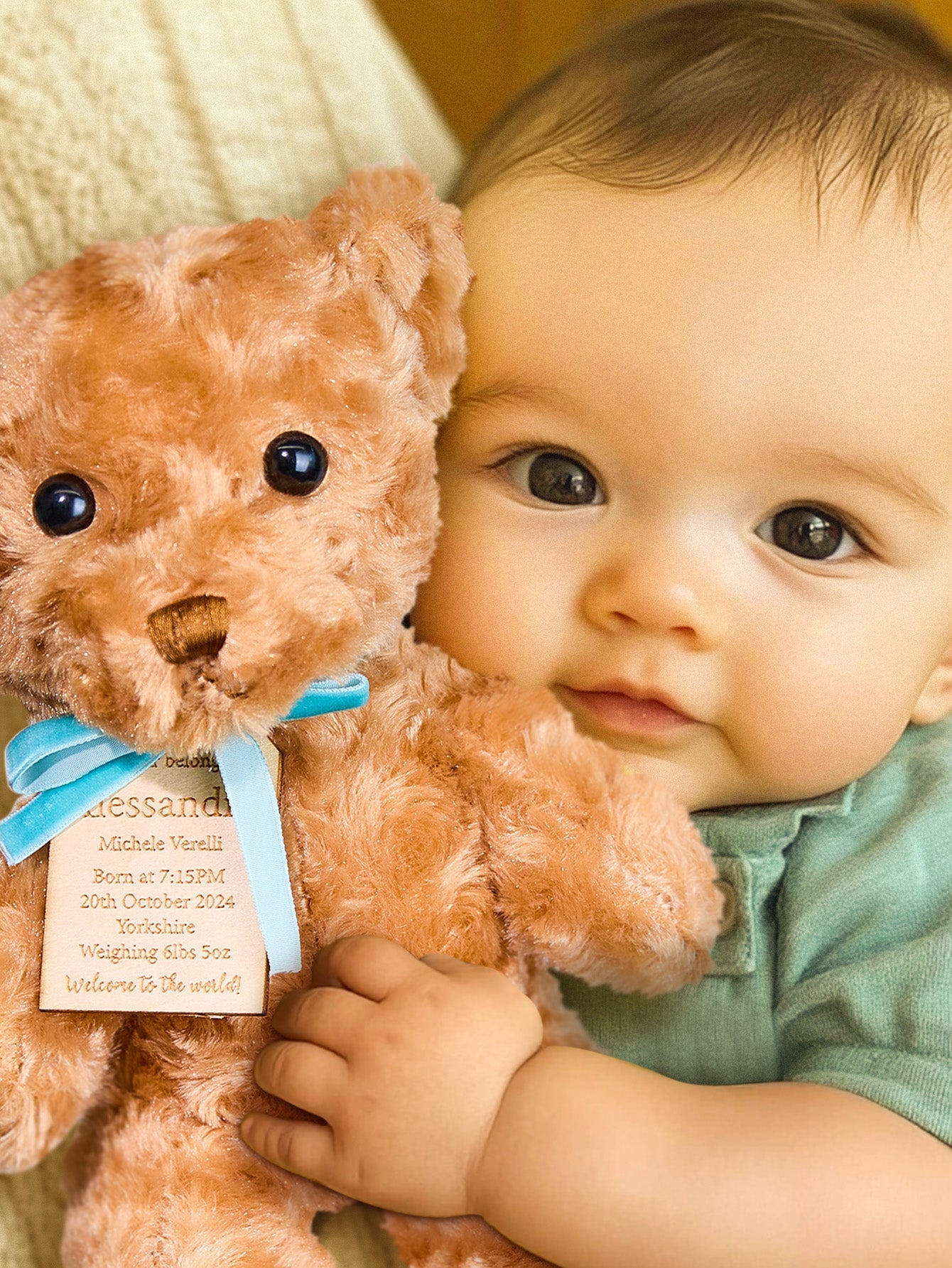 Personalized Bear Plush Birth Stats Stuffed Animal Birth Announcement Gifts - DigiVirt