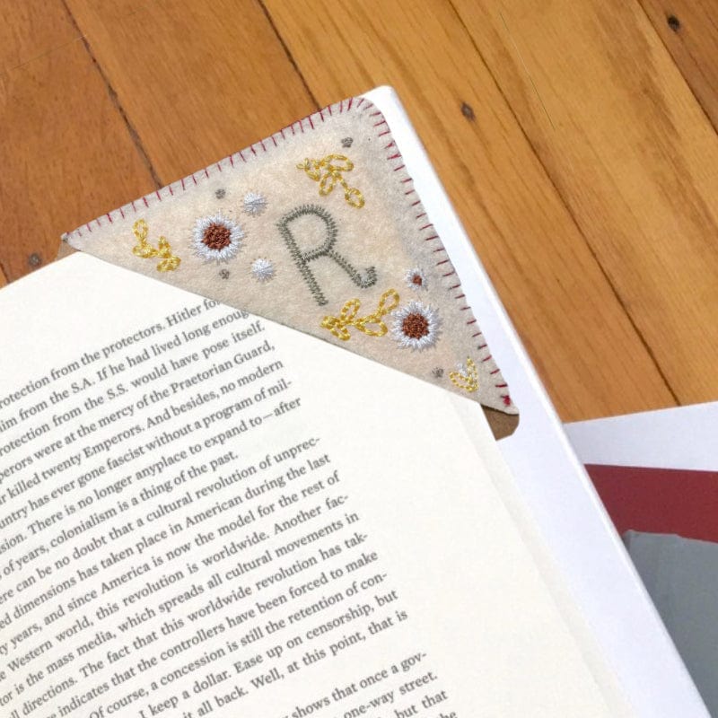 Personalized Bookmark with Initial Custom Embroidered Bookmark Gift for Book Lovers - DigiVirt