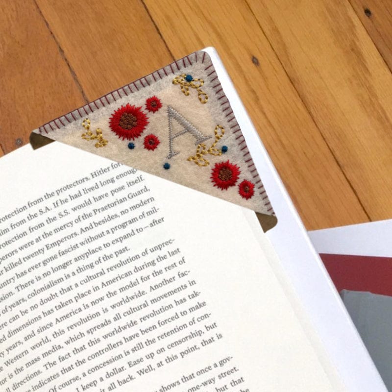 Personalized Bookmark with Initial Custom Embroidered Bookmark Gift for Book Lovers - DigiVirt