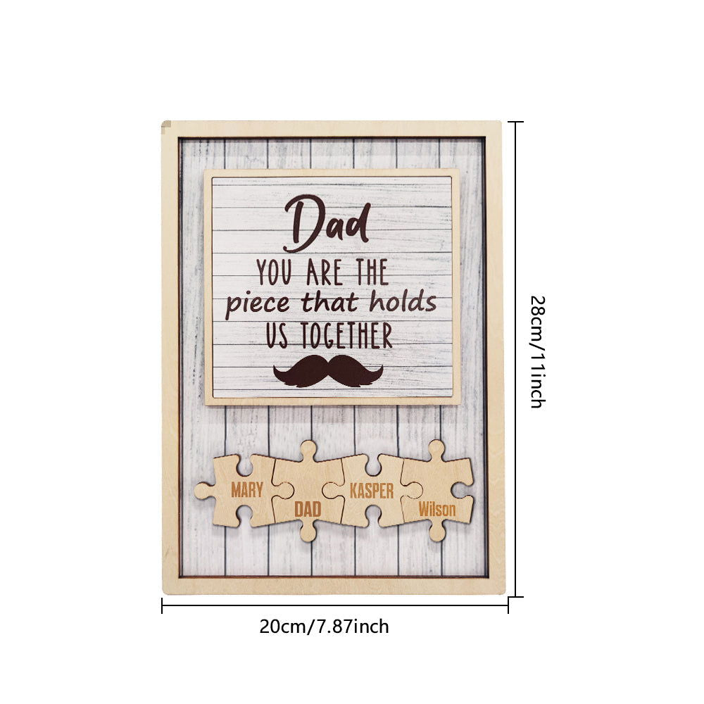 Personalized Dad Puzzle Beard Plaque You Are the Piece That Holds Us Together Gifts for Dad - DigiVirt