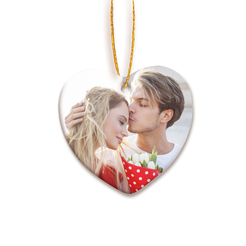 Personalized Heart Ceramics Ornament Photo Hanging Ornaments - DigiVirt