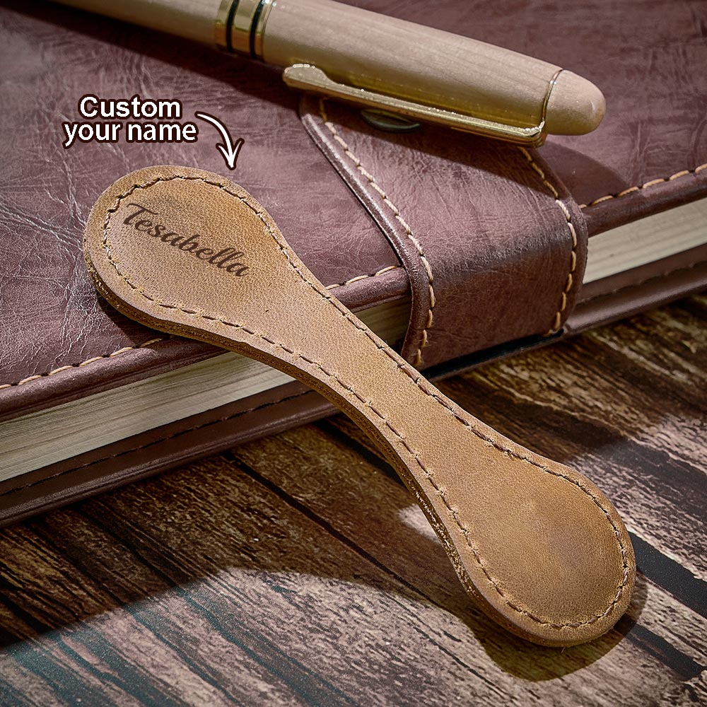 Personalized Magnetic Leather Bookmark Custom Name Magnetic Bookmark for Reader - DigiVirt
